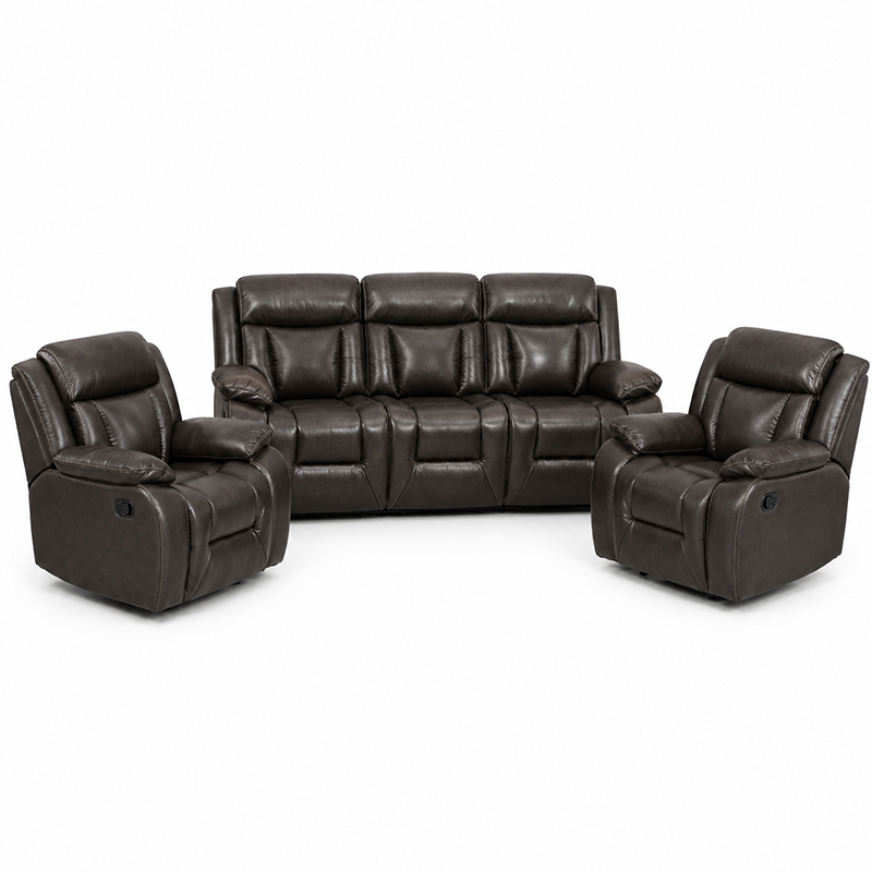 Hudson Recliner Sofa (Dark Brown)
