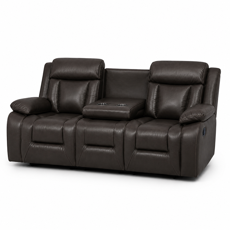 Hudson Recliner Sofa (Dark Brown)