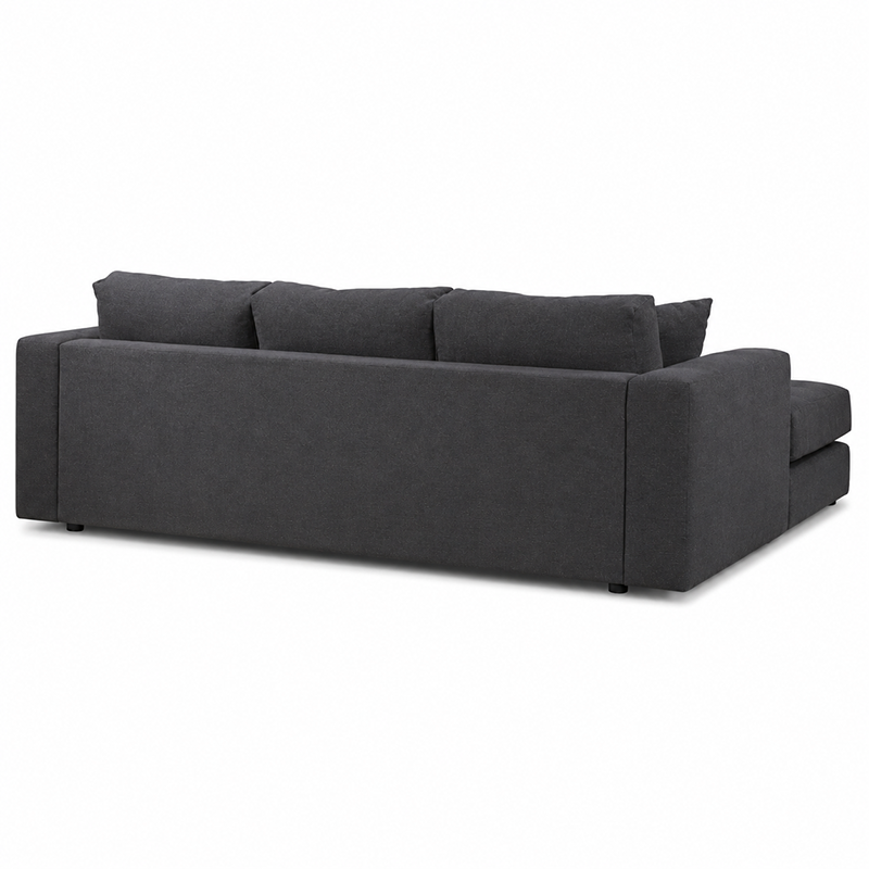 Hugo 3 Seater Chaise Sofa W253cm (Speckle White/Dark Shadow/Pesto)