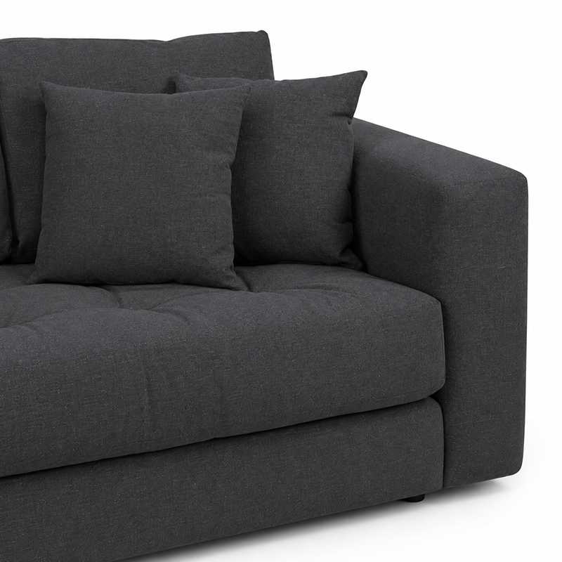 Hugo 3 Seater Chaise Sofa W253cm (Speckle White/Dark Shadow/Pesto)