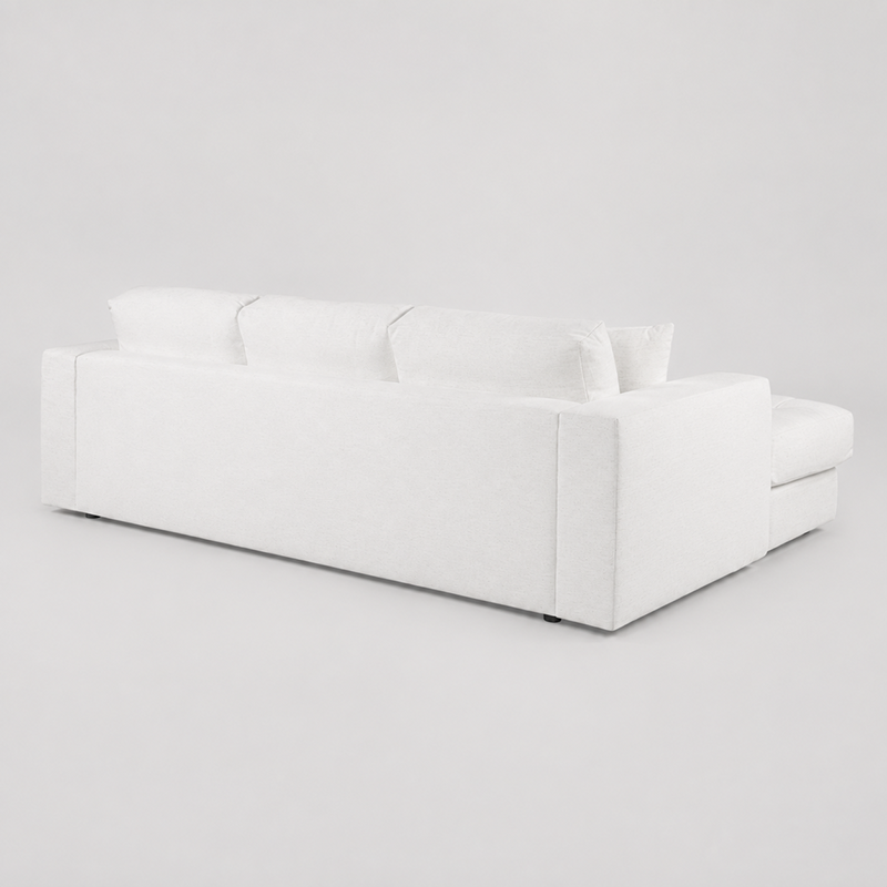 Hugo 3 Seater Chaise Sofa W253cm (Speckle White/Dark Shadow/Pesto)