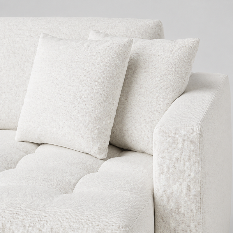 Hugo 3 Seater Chaise Sofa W253cm (Speckle White/Dark Shadow/Pesto)