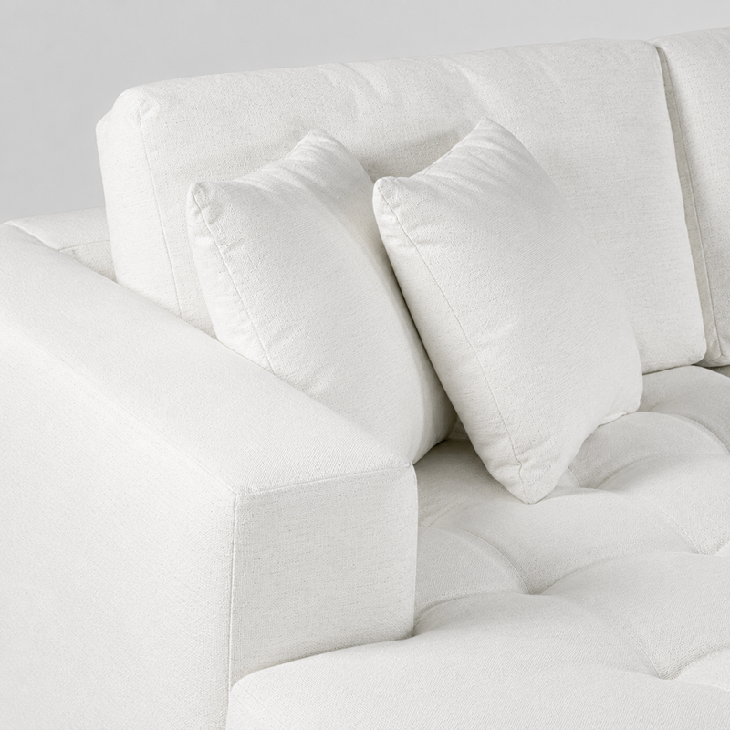 Hugo 3 Seater Chaise Sofa W253cm (Speckle White/Dark Shadow/Pesto)