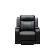 Beatrice Leather 1 Seater Electric Recliner (Black / Light Grey)