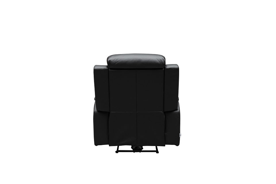 Beatrice Leather 1 Seater Electric Recliner (Black / Light Grey)