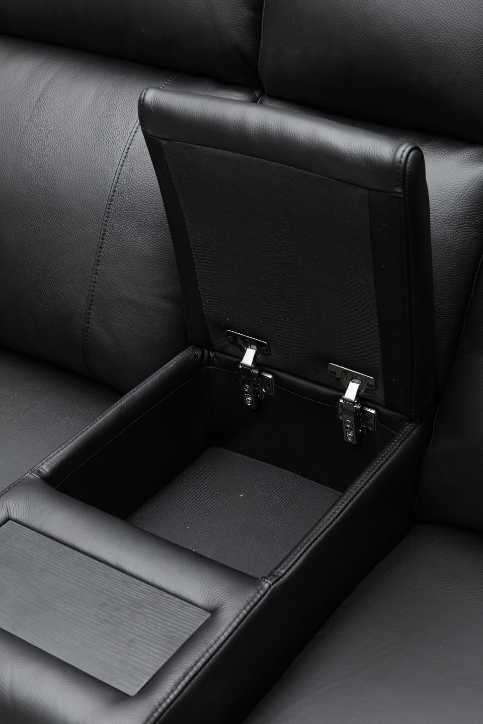 Beatrice Leather 2 Seater Electric Recliner (Black / Light Grey)