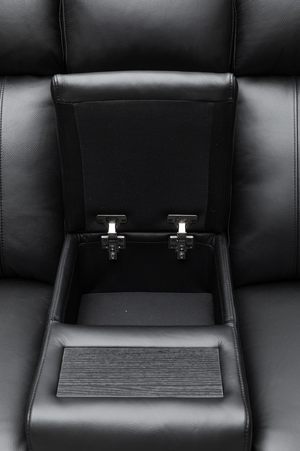 Beatrice Leather 2 Seater Electric Recliner (Black / Light Grey)