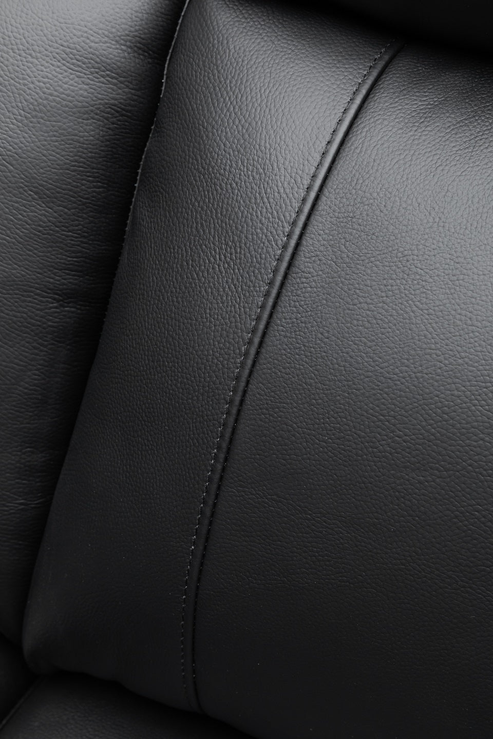 Beatrice Leather 3 Seater Electric Recliner (Black / Light Grey)