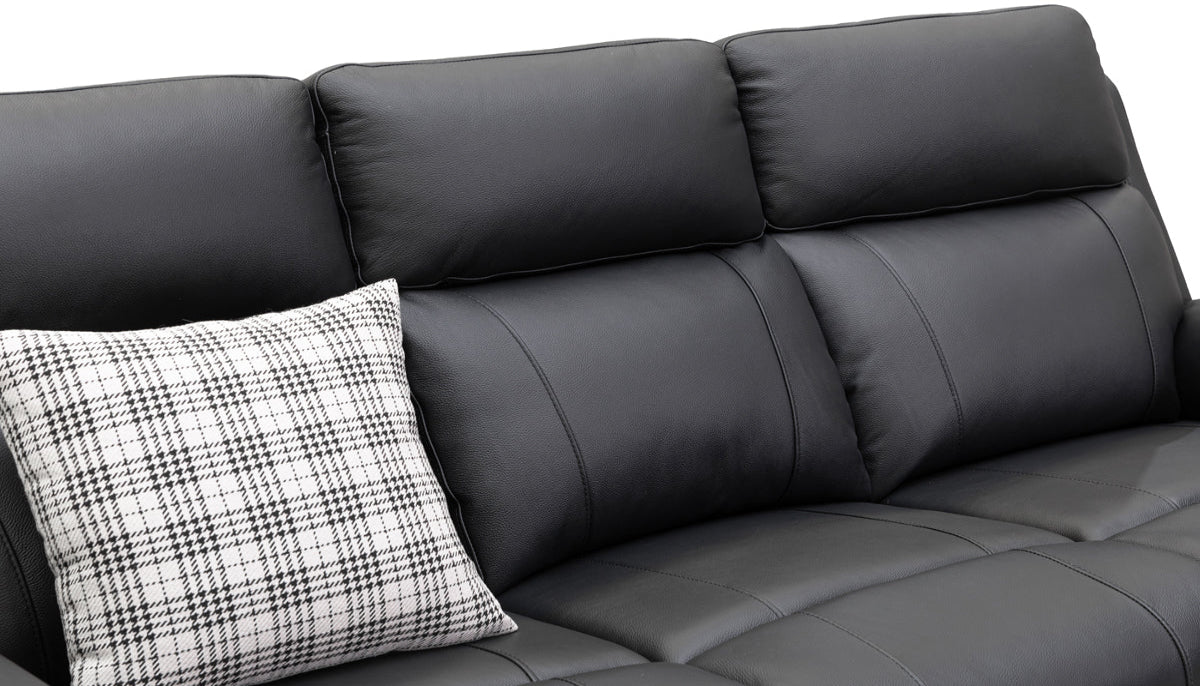 Harbour Leather Recliner 1/2/3 Seat-(Grey / Black)