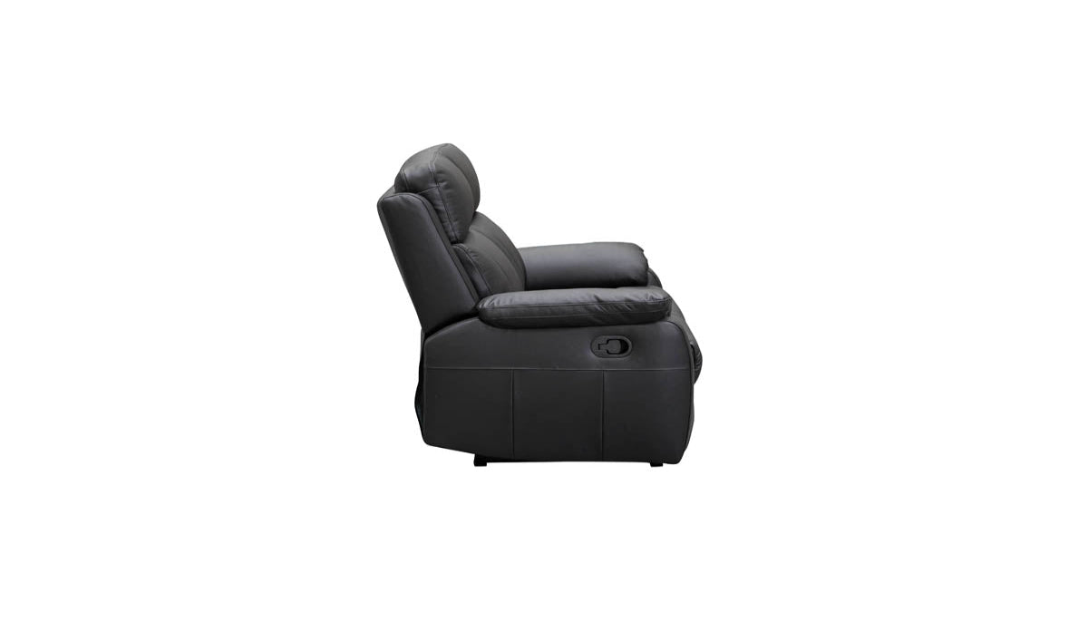 Harbour Leather Recliner 1/2/3 Seat-(Grey / Black)