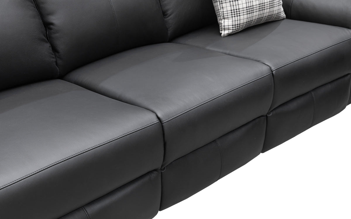 Archie Leather Recliner 1 / 2 / 3 Seater Suite (Black)