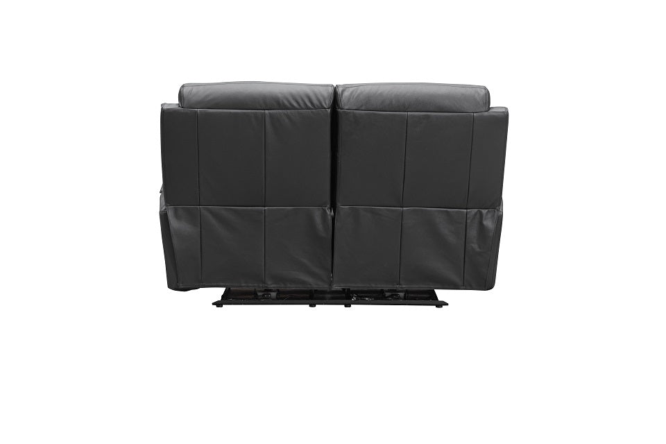 Archie Leather 2 Seater Electric Recliner (Grey / Black)
