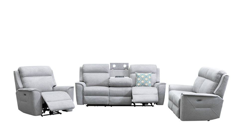 Archie Fabric Recliner 1/2/3 Seat Suite - Grey