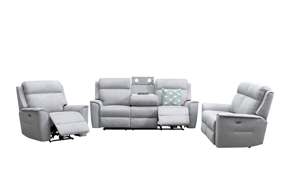 Archie fabric 3 pcs electric recliner suite