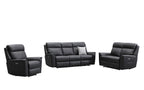 Archie Leather Recliner 1/2/3 Seat Suite - Black