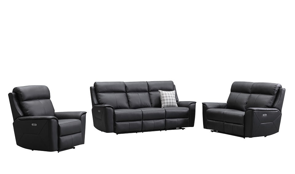 Archie leather 3 pcs electric recliner suite