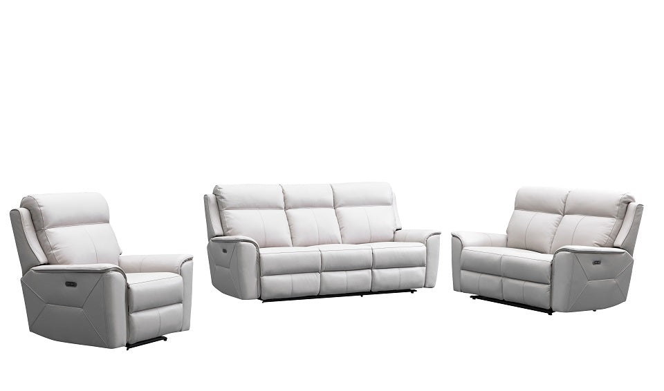 Archie leather 3 pcs electric recliner suite