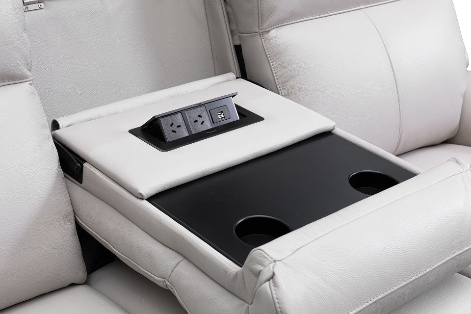 Archie leather 3 pcs electric recliner suite