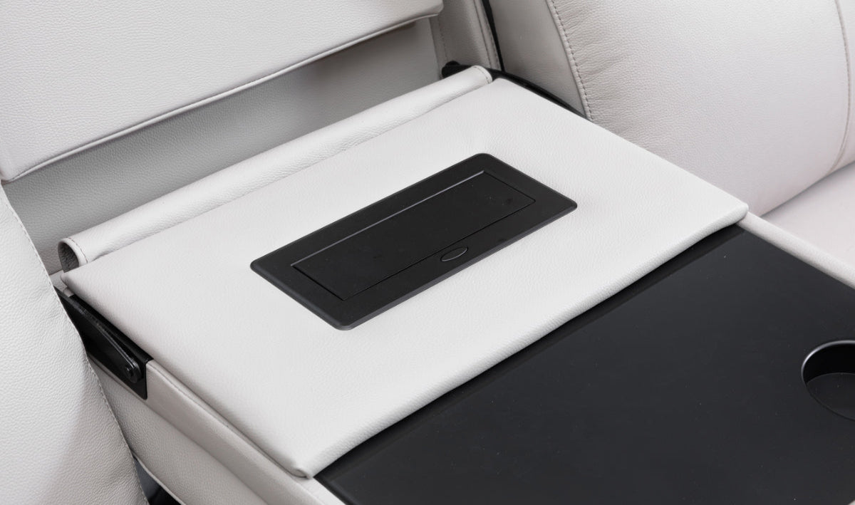 Archie Leather Recliner 1/2/3 Seat Suite-Light Grey