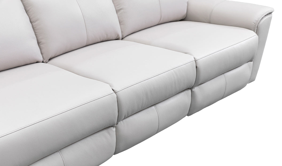 Archie Leather Recliner 1/2/3 Seat Suite-Light Grey