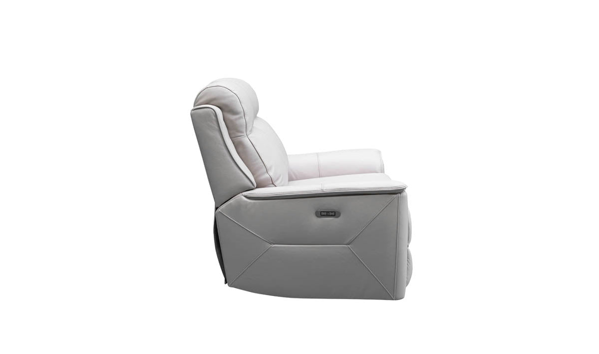 Archie Leather Recliner 1/2/3 Seat Suite-Light Grey