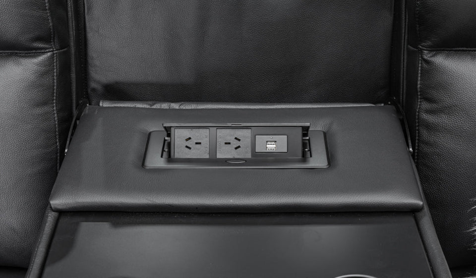 Archie leather 6 Seat Corner Recliner Lounge