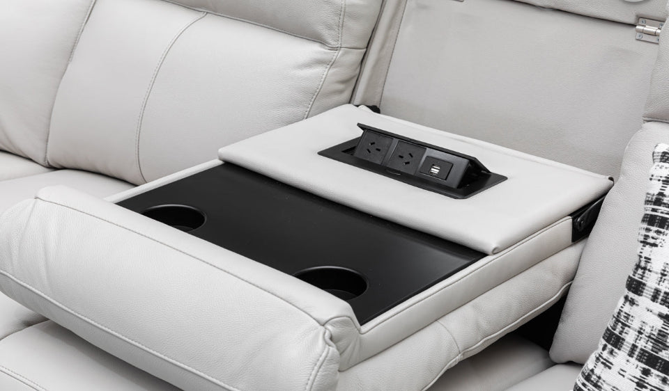 Archie leather 6 Seat Corner Recliner Lounge