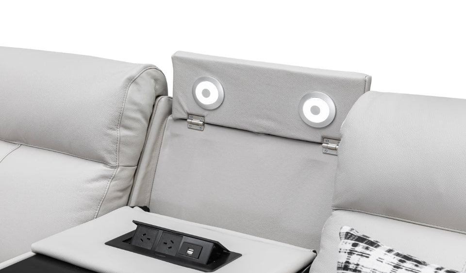 Archie leather 6 Seat Corner Recliner Lounge