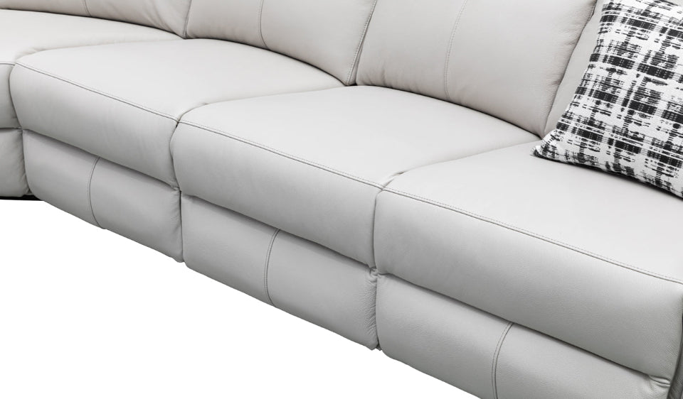 Archie Leather 6 Seater Corner Recliner Lounge (Black)