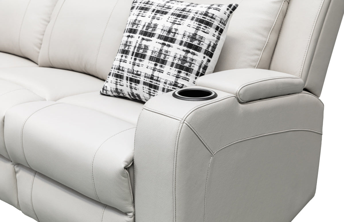 Louise Leather Recliner 1/2/3 Seat-(Grey / Black)