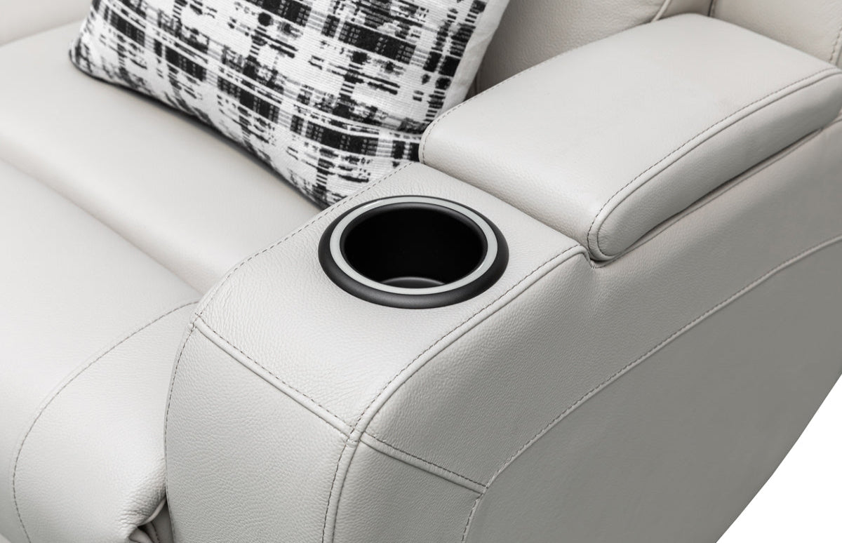 Louise Leather Recliner 1/2/3 Seat-(Grey / Black)