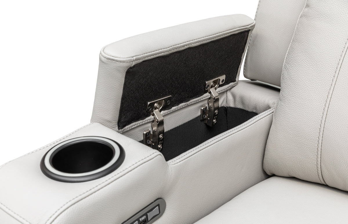 Louise Leather Recliner 1/2/3 Seat-(Grey / Black)