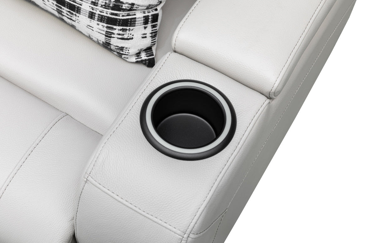 Louise Leather Recliner 1/2/3 Seat-(Grey / Black)