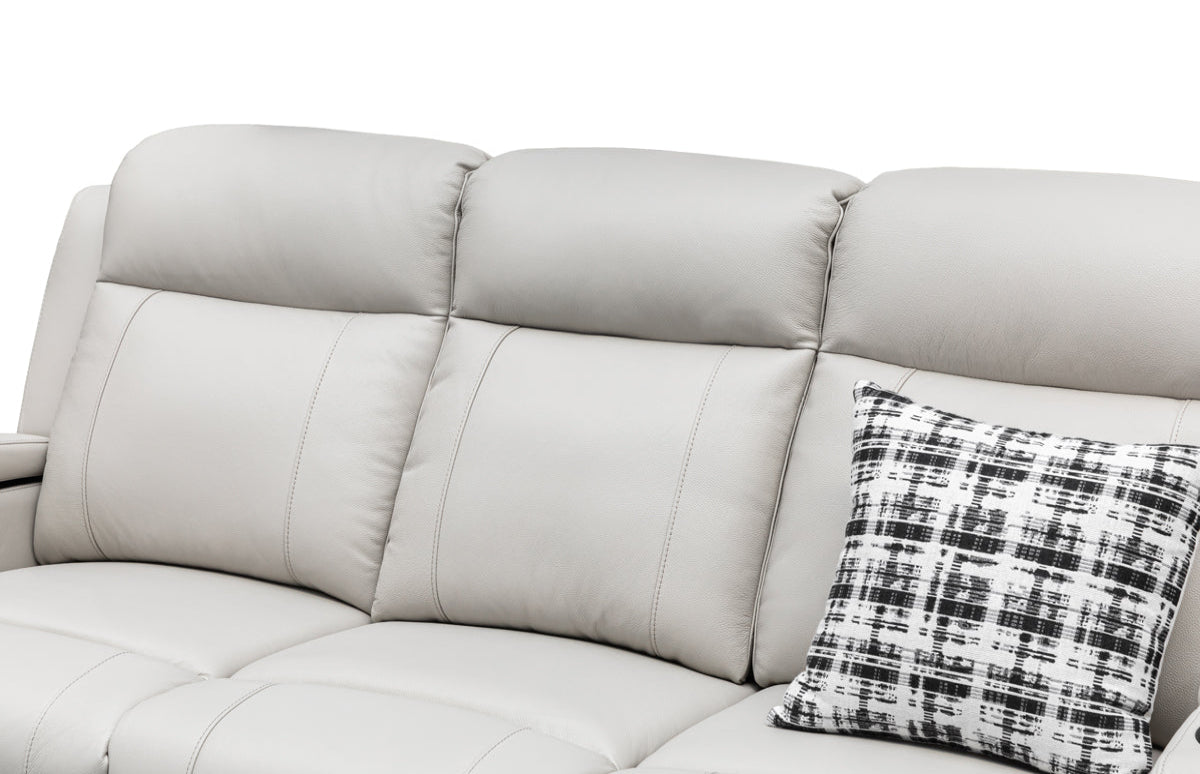 Louise Leather Recliner 1/2/3 Seat-(Grey / Black)