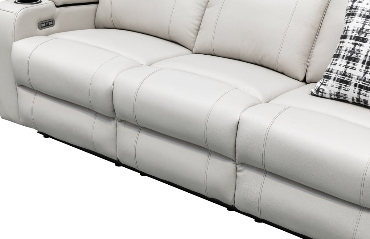 Louise Leather Recliner 1/2/3 Seat-(Grey / Black)