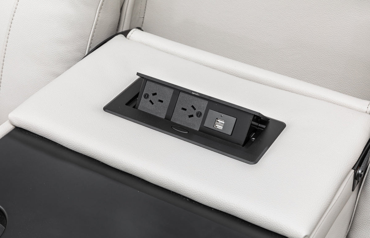 Louise Leather Recliner 1/2/3 Seat-(Grey / Black)