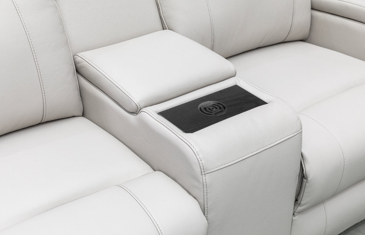 Louise Leather Recliner 1/2/3 Seat-(Grey / Black)