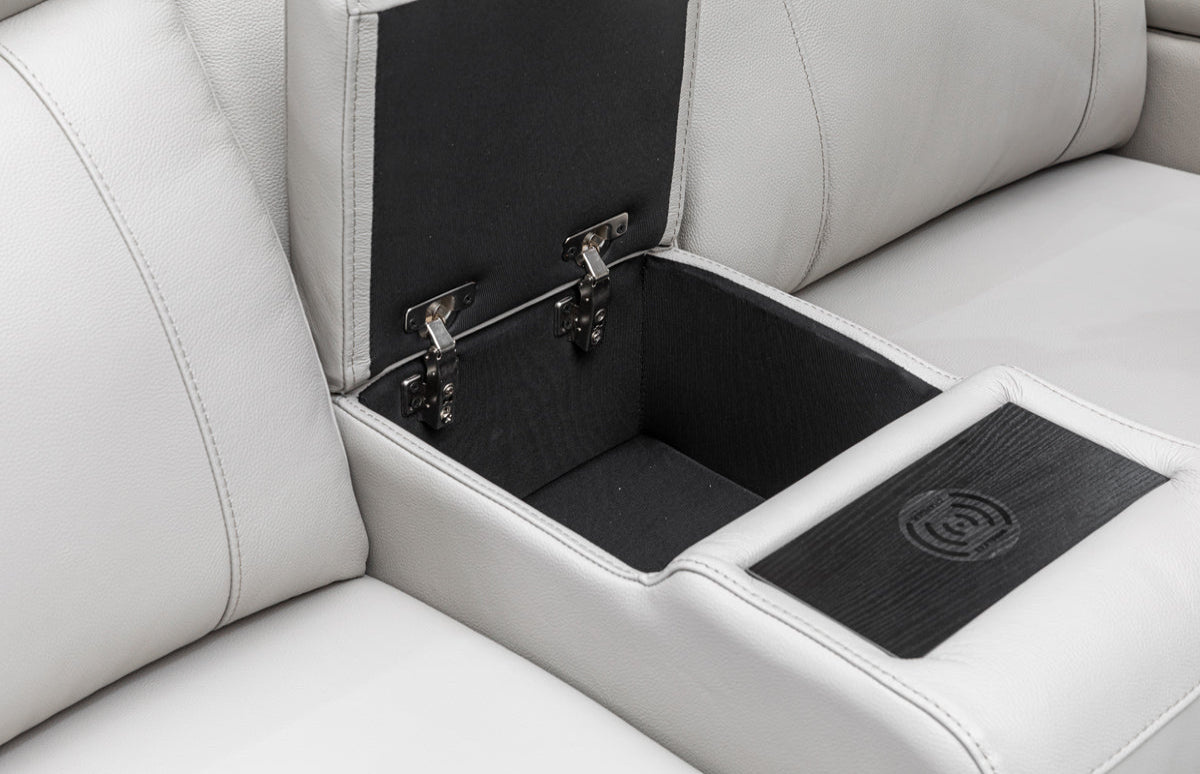 Louise Leather Recliner 1/2/3 Seat-(Grey / Black)