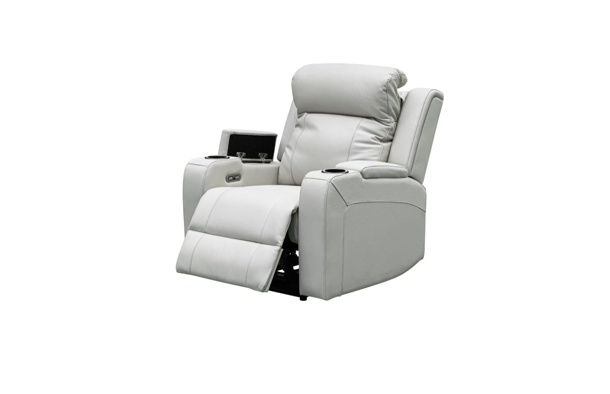 Louise Leather Recliner 1/2/3 Seat-(Grey / Black)