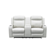 Louise Leather 2 Seater Electric Recliner (Grey / Black)