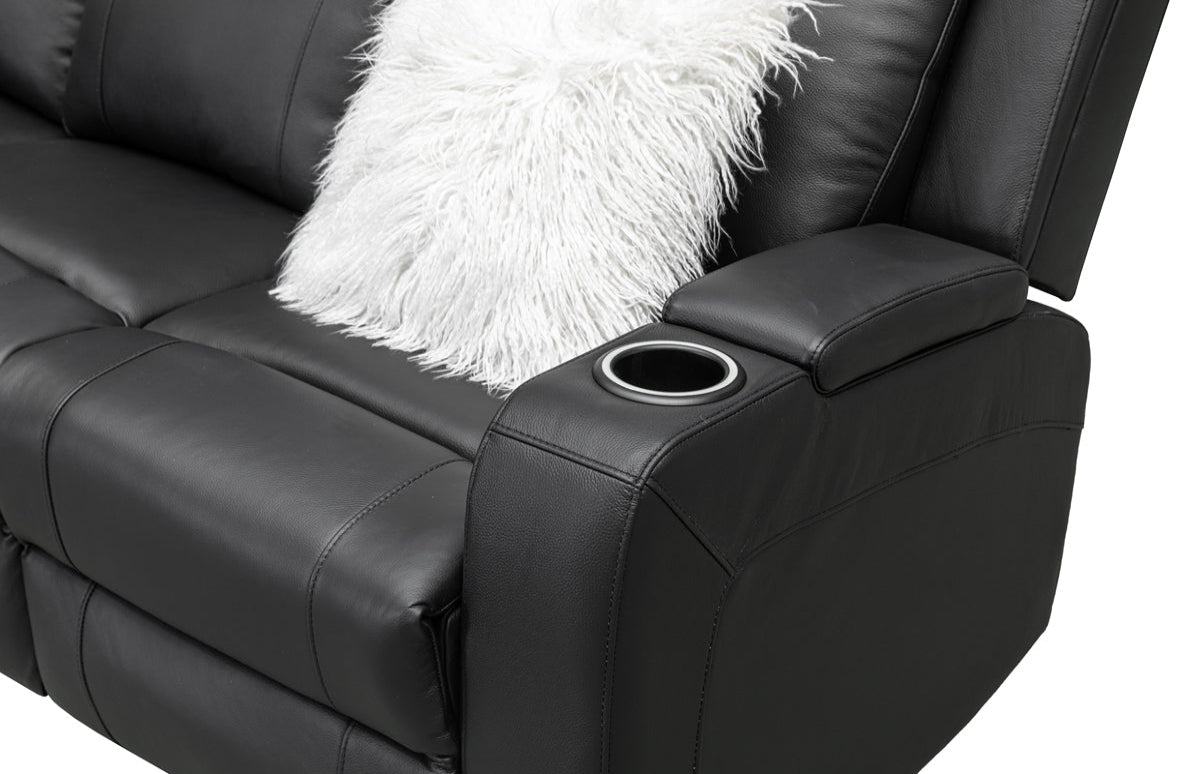 Louise Leather Recliner 1/2/3 Seat-(Grey / Black)
