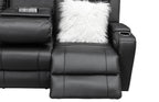 Louise Leather Recliner 1/2/3 Seat-(Grey / Black)