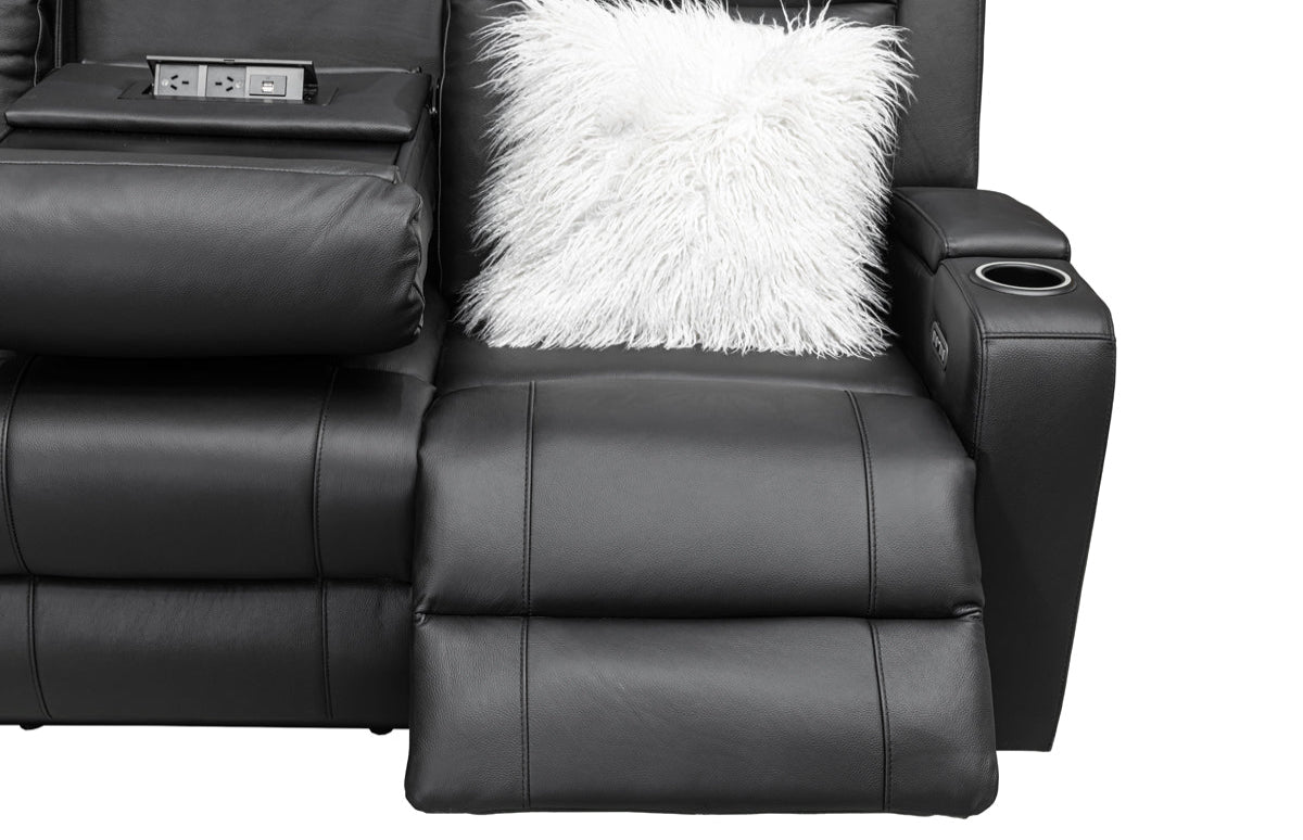 Louise Leather Recliner 1/2/3 Seat-(Grey / Black)