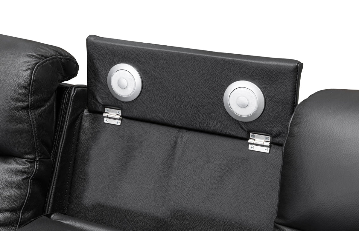 Louise Leather Recliner 1/2/3 Seat-(Grey / Black)