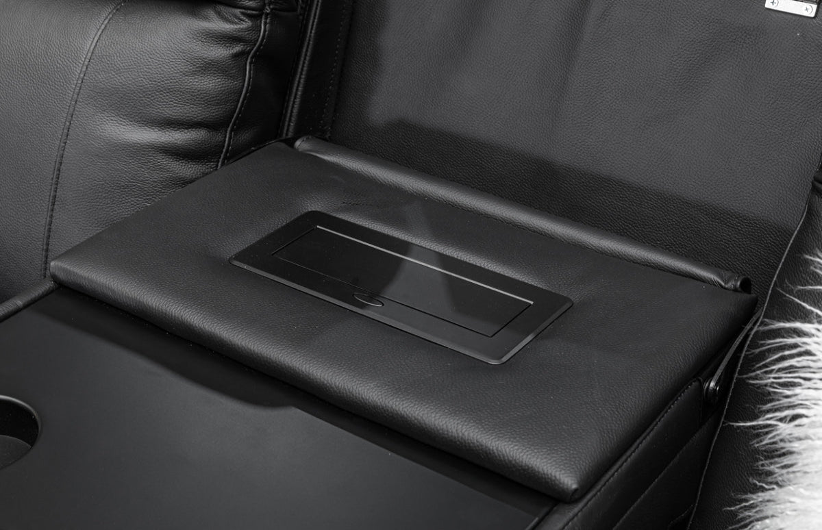 Louise Leather Recliner 1/2/3 Seat-(Grey / Black)