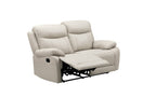 Scott Leather Recliner 1/2/3 Seat-(Black/Grey)