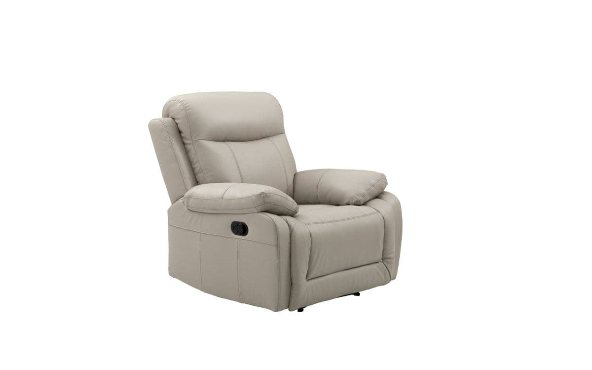 Scott Leather Recliner 1/2/3 Seat-(Black/Grey)