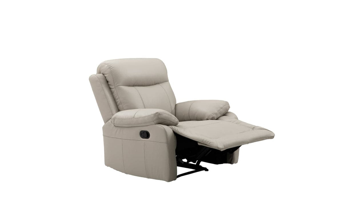 Scott Leather Recliner 1/2/3 Seat-(Black/Grey)