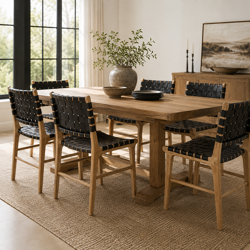 Indo Woven Dining Chair Plush (Multiple Colours)