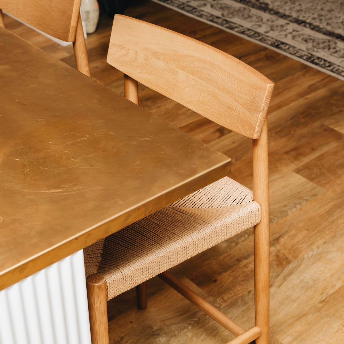 Ingrid Oak Cord Upholstered Dining Chair